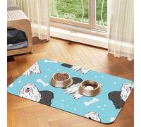 Old English Sheepdog Pattern,Waterproof Pet Feeding Mat,PU Leather Placemats for Cat Dog Water Bowl,Food Mats,30x45cm