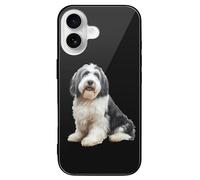 Old English Sheepdog Printed Phone Case Cute Slim Glass Cellphone Protective Cover Unisex Compatible with iPhone 16/16 Plus/16 Pro/16 Pro Max/16 E