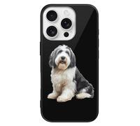 Old English Sheepdog Printed Phone Case Cute Slim Glass Cellphone Protective Cover Unisex Compatible with iPhone 16/16 Plus/16 Pro/16 Pro Max/16 E