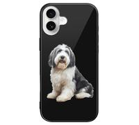 Old English Sheepdog Printed Phone Case Cute Slim Glass Cellphone Protective Cover Unisex Compatible with iPhone 16/16 Plus/16 Pro/16 Pro Max/16 E