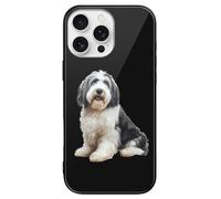 Old English Sheepdog Printed Phone Case Cute Slim Glass Cellphone Protective Cover Unisex Compatible with iPhone 16/16 Plus/16 Pro/16 Pro Max/16 E