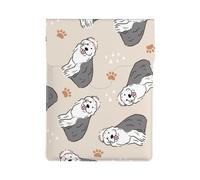 Old English Sheepdog, PU Leather Laptop Sleeve, Notebook Bag Laptop Case Sleeve Tablet Briefcase