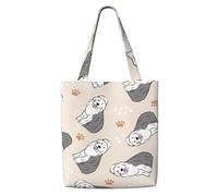 Old English Sheepdog,Reusable Grocery Bags Shopping Tote Bags Large Capacity Canvas Shoulder bag