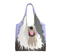 Old English Sheepdog,Reusable Tote Bags Grocery Bags Large Capacity Canvas Shopping Shoulder bag