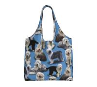 Old English Sheepdog,Reusable Tote Bags Grocery Bags Large Capacity Canvas Shopping Shoulder bag