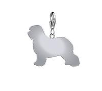 Old English Sheepdog Silhouette Silver Charm