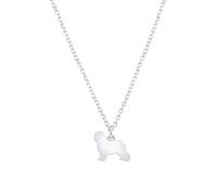 Old English Sheepdog Silhouette Silver Necklace - Personalised