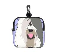Old English Sheepdog, Square Zipper Storage Bag, Neoprene Coin Purse, Small Wallets, Change Pouch, Change Purse
