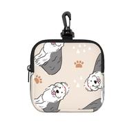 Old English Sheepdog, Square Zipper Storage Bag, Neoprene Coin Purse, Small Wallets, Change Pouch, Change Purse