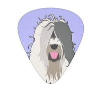 Old English Sheepdog Thin Medium And Heavy Gauge Guitar Picks For Bass Electric Acoustic Guitars (12 Count)