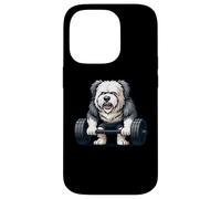Old English Sheepdog Weightlifting Bodybuilder Workout Gym Case for iPhone 14 Pro