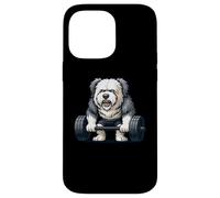 Old English Sheepdog Weightlifting Bodybuilder Workout Gym Case for iPhone 14 Pro Max