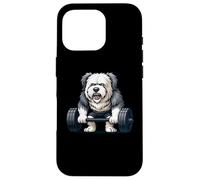 Old English Sheepdog Weightlifting Bodybuilder Workout Gym Case for iPhone 16 Pro
