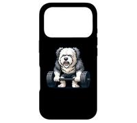 Old English Sheepdog Weightlifting Bodybuilder Workout Gym Case for iPhone 17 Pro