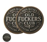 Old F*ckers Club - Lifetime Member Coin, Funny old f*ckers club still kicking challenge coin, No Rules No Filters Challenge Coin for Best Friend and Old Bastard Prank Gifts (2pcs)