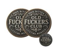 Old F*ckers Club - Lifetime Member Coin, Funny Old F*ckers Club Still Kicking Member Coin, No Rules No Filters Challenge Coins, Fuck Skull Beer Double-Sided Design, Gag Gift (2 pcs)