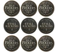 Old F*ckers Club Lifetime Member Coin - Funny Still Kicking Double-Sided Challenge Coin, 100% Bitter 100% Attitude Humor Keepsake, No Rules No Filters Retirement/Birthday Gag Gift (9pcs)
