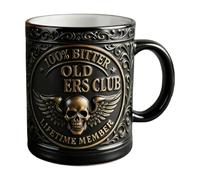 Old F*ckers Club - lifetimes Member Mug | Fun Skeleton Beer Stein Tankard Drink Cup | Novelty Bold Honors Non Slip Portable Large Capacity Cup Gift for Old Guys