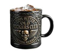 Old F*ckers Club Mug - Lifetime Member Mug,Old F*ckers Cup,2026 New Handmade Skeleton Beer Stein Tankard Drink Cup,Novelty Gag Gift with Skeleton Design,Retirement Gift for Older Guys (1PC)
