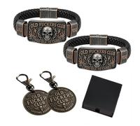Old F*ckers Club Skull Bracelet Gift Set with Hat & Keychain (A2)