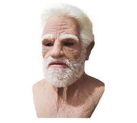 Old Face Cover | Realistic Latex Costume Mask - Prop Part of HALLOWEEN SCARY | Adjustable Cosplay Helmet Church for Haunted Home, Carnival, Theatre, Nata Clothes