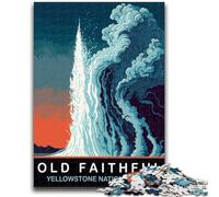 Old Faithful In Eruption Jigsaws 1000 Pieces for Teenagers, Challenging Game Toys Wall Decoration Unique Birthday And Xmas Gifts 1000pcs(50x75cm)