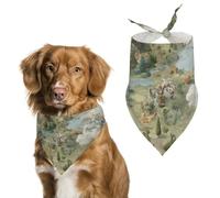 Old Fantasy Cities Map Cute Dog Bandana Triangle Adjustable Washable