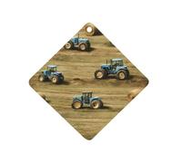 Old Farm Tractors Hay Bales Trees 1 PCS Car Air Freshener Hanging Aromatherapy Tablets Automotive Ornament for Auto Room Bathroom Bedside Rhombus
