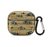 Old Farm Tractors Hay Bales Trees Headphone & Earphone Cases Compatible with Airpod 3 Scratch-Resistant PC Protective Cover with Keychain