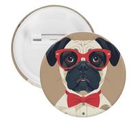 Old Fashionable Khabby Dog Badge Metal Round Pins, Lightweight Brooch for Backpack, Fashion Button Pins Badge for Shirts, Jackets, Shawl Coat, Unisex, 20PCS, Tinplate, metal round pins
