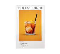 Old Fashioned Cocktail Poster Print Bar Wall Art Vintage Bar Canvas Wine Classic Art Print Retro Bar Wall Decor