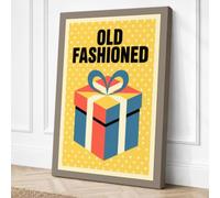 Old Fashioned Gift Retro Canvas Wall Art Print 18x12 Inch | Ready to Hang, Gallery Wrapped, Fade-Resistant Inks, Securely Packaged, UK Made