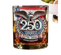 Old Fashioned Glass | 300ml Patriotic Table Decoration 250th | Alcohol Glasses For Men | For Bourbon Cocktail, Liqueur, Alcohol And Beverages Home Office Bar Restaurant