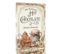 Old Fashioned Hot Chocolate Metal Tin Sign Vintage Christmas Hot Chocolate Tin Sign Hot Chocolate Print Christmas Home Decor Hot Chocolate Station 8x12 inch