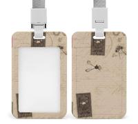 Old Fashioned Mail Badge Holder Hard Plastic Card Case Protector Pouch Name Key Card Holder Case for Office ID Credit Cards and Proximity Key Cards