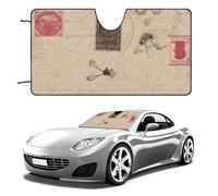 Old Fashioned Mail Car Windshield Sun Shade Keep Car Interior Cool 51"x28" Folding Front Window Sun Shade, Heat Shield for SUV, Truck, Blocks UV