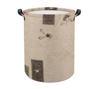 Old Fashioned Mail Laundry Basket with Handles, Laundry Hamper with Internal Support, Foldable Waterproof Clothes Hamper 44x35cm for Bedroom, Bathroom, Laundry Room, Living Room