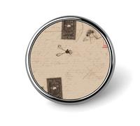 Old Fashioned Mail Round Badge Cute Enamel Lapel Pin Brooches Button Pin Personalized Clothing Decoration Unisex Badge Holder Hats Bags Shirts Decor