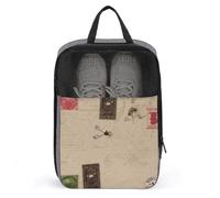 Old Fashioned Mail Shoe Bags with Zipper, Portable Shoe Organizer with Handle, Personalized Shoes Tote Bag for Travel, Waterproof Shoes Carrier, Storage Pouch