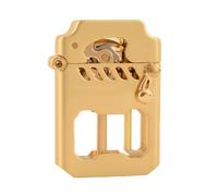 Old-fashioned metal kerosene lighter, rocker arm connecting rod transmission gear ignition lighter, recyclable kerosene lighter, with fuel observation window, suitable for outdoor, travel, camping (fu