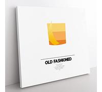 Old Fashioned Modern Canvas Wall Art Print Ready to Hang, Framed Picture for Living Room Bedroom Home Office Décor, 50x50 cm (20x20 Inch)