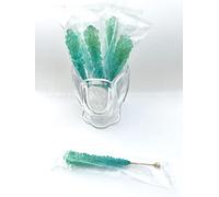 Old Fashioned Rock Candy Sticks, Sugar Crystals on Swizzle Stick Individually Wrapped (Light Blue Cotton Candy, Pack of 12)