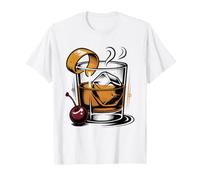 Old Fashioned Rocks Glass Ice Sphere Illustration Art T-Shirt
