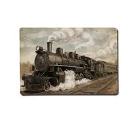 Old-fashioned Steam Train 4-4-0 American Type Metal Tin Sign