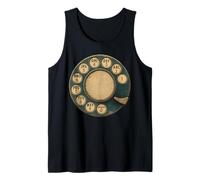 Old Fashioned Telephone Dial Vintage Analog Phone Icon Tank Top