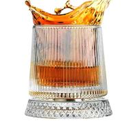 Old Fashioned Tumblers Clear Tumbler with 360 Degree Rotation | Old Fashioned Glasses Gift For Dad Man Father Husband For Drinking On Christmas Birthday Holidays And Holidays Gift