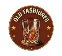 Old Fashioned Whiskey Bar Sign Metal Tin Sign Plaque
