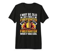 Old Firefighter When It was Cool Fireman Helmet Axes Premium T-Shirt