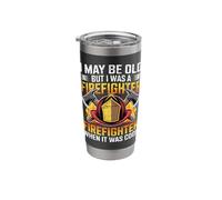 Old Firefighter When It was Cool Fireman Helmet Axes Stainless Steel Insulated Tumbler