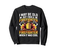 Old Firefighter When It Was Cool Fireman Helmet Axes Sweatshirt